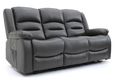 Alva Electric Recliner Sofa - Grey Faux Leather - 3 Seater