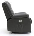 Alva Electric Recliner Sofa - Grey Faux Leather - 3 Seater
