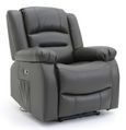 Alva Electric Recliner Armchair - Grey Faux Leather