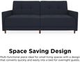Anderson Coil Navy Blue Linen Sofa Bed - 2146629UK
