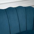 Ariel 2 Seater Sofa - Blue Velvet Fabric - Gold Legs