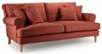 Arlan Vermillion Fabric 3 Seater Sofa