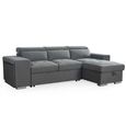 Artemis Universal Corner Sofa Bed - Grey Fabric - Pull Out