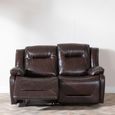 Athena Dark Brown Leather 2 Seater Recliner Sofa