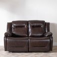 Athena Dark Brown Leather 2 Seater Recliner Sofa