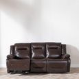 Athena Dark Brown Leather 3 Seater Recliner Sofa