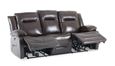 Athena Dark Brown Leather 3 Seater Recliner Sofa