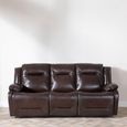 Athena Dark Brown Leather 3 Seater Recliner Sofa
