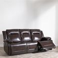 Athena Dark Brown Leather Recliner Sofa Set