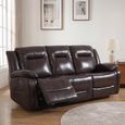 Athena Recliner Sofa - 3 Seater - Dark Brown Leather