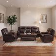 Athena Recliner Sofa Set - Dark Brown Leather