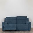 Augusta Ancona Blue Fabric 3 Seater Electric Recliner Sofa