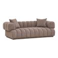 Aurora 3 Seater Sofa - Brown Fabric
