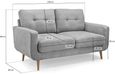 Aurora Sofa - Grey - 2 Seater