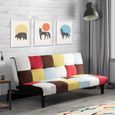 Aurora Sofa Bed - Rainbow Patchwork Fabric