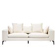 Avignon Sofa - 3 Seater - Cream Fabric with Black Metal Legs
