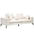 Avignon Sofa - 3 Seater - Cream Fabric with Black Metal Legs