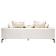 Avignon Sofa - 3 Seater - Cream Fabric with Black Metal Legs