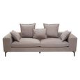 Avignon Sofa - 3 Seater - Grey Fabric with Black Metal Legs