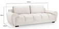 Azzuro Sofa - Cream Velvet Fabric - 3 Seater