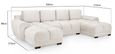 Azzuro U Shape Corner Sofa Suite - Cream Velvet Fabric