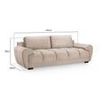 Azzuro Sofa - Mocha Velvet Fabric - 3 Seater