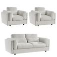 Bari Sofa Set - Beige Fabric - 3+1+1 Seater
