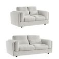 Bari Sofa Set - Beige Fabric - 3+2 Seater