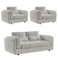 Bari Sofa Set - Grey Fabric - 3+1+1 Seater