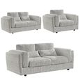Bari Sofa Set - Grey Fabric - 3+2+1 Seater