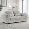 Bari Sofa - Grey Fabric - 3 Seater