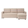 Belfast Chaise Longue Pull Out Sofa Bed - Sand Fabric