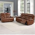 Belgravia Power Recliner Sofa Set - Brown Leather - 3+2 Seater