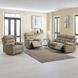 Belgravia Power Recliner Sofa Set - Taupe Leather - 3+1+1 Seater