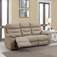 Belgravia Power Recliner Sofa - Taupe Leather - 3 Seater