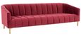 Bella Sofa - 3 Seater - Wine Velvet Fabric