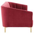 Bella Sofa - 3 Seater - Wine Velvet Fabric
