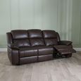 Bentley Brown Leather 3 Seater Recliner Sofa