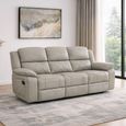 Bentley Grey Leather 3 Seater Recliner Sofa