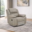 Bentley Grey Leather Recliner Armchair