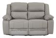 Bentley Light Grey Leather 2 Seater Recliner Sofa