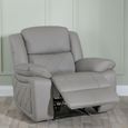 Bentley Light Grey Leather Recliner Armchair