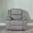Bentley Light Grey Leather Recliner Armchair