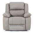 Bentley Light Grey Leather Recliner Armchair