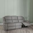 Bentley Light Grey Leather Recliner Sofa Set