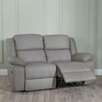 Bentley Light Grey Leather Recliner Sofa Set