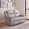 Bentley Recliner Sofa - 2 Seater - Grey Leather