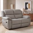 Bentley Recliner Sofa - 2 Seater - Light Grey Leather