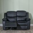 Berlin Black Leather 2 Seater Recliner Sofa