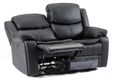Berlin Black Leather 2 Seater Recliner Sofa